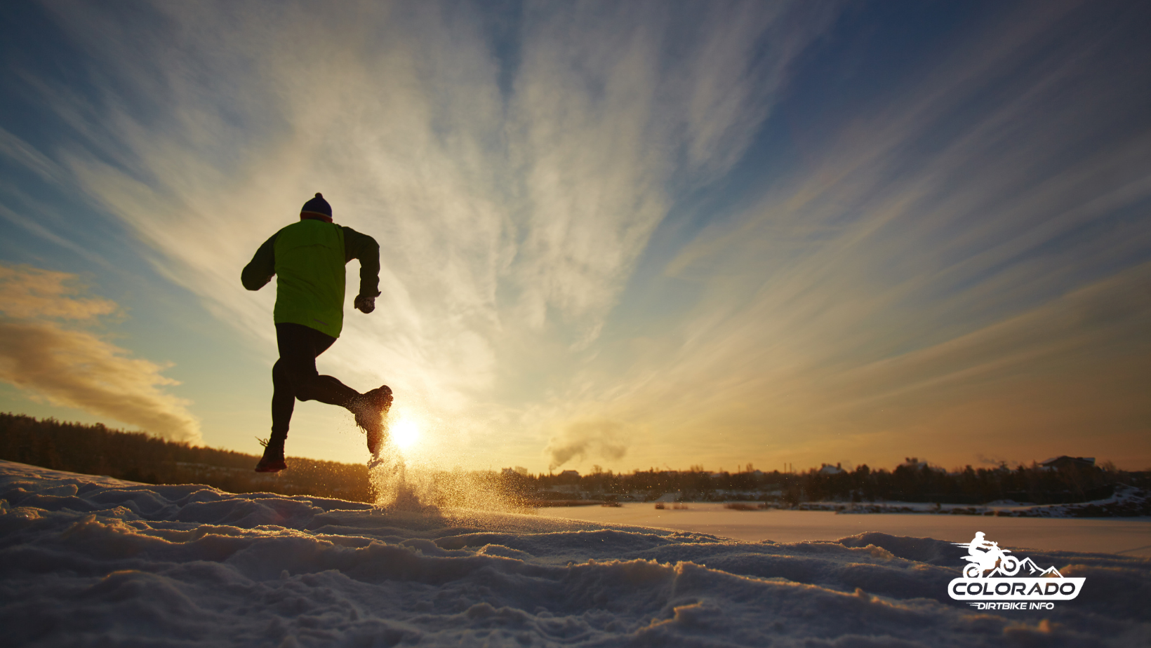 man running in snow